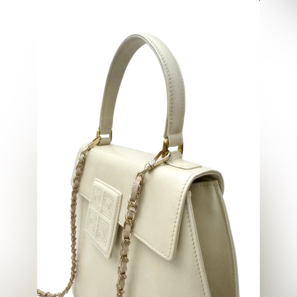 Authentic Givency White Cream Leather Handbag Made in Italy  D.PAT 896710 - Picture 6 of 16
